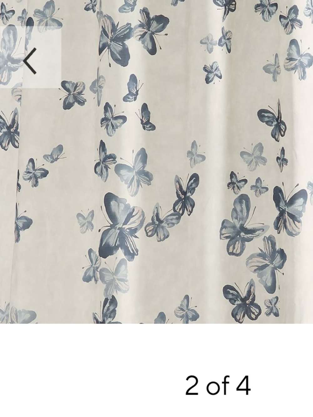Pottery Barn Gray And Pink Butterfly Linen Shower Curtain - Picture 7 of 7